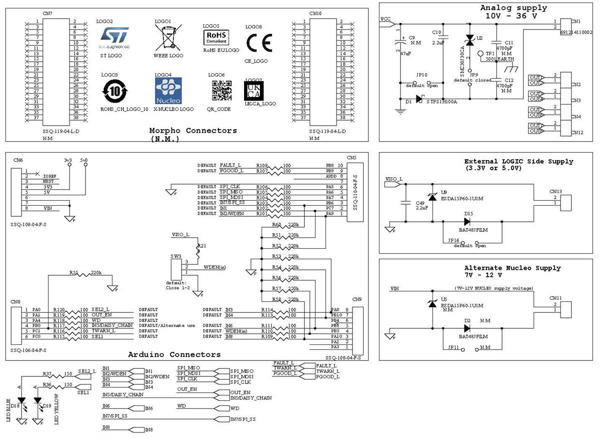 Schaltplan - STMicroelectronics X-NUCLEO-OUT16A1 Erweiterungsboard